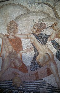 Rapimento di Ila da parte delle Ninfe, mosaico nella Casa di Venere nella città romana di Volubilis da Roman