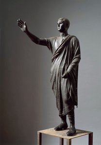 Aule Metele, Arringatore, statua in bronzo, 80 a.C., da Pila (Perugia)