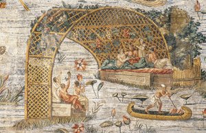 Banchetto sotto la pergola, dettaglio del mosaico nilotico dell