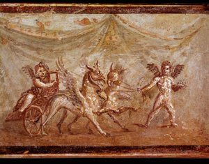 Cupidi che giocano con ippogrifi da Roman