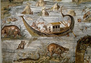 (dettaglio) del mosaico nilotico di Preneste (Palestrina) dal santuario della dea Fortuna Primigenia, 80 a.C.