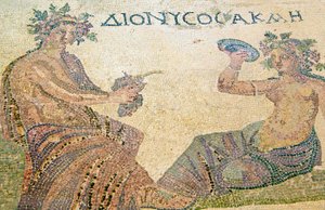 Dioniso consiglia la ninfa Akme, Casa di Dioniso, Paphos, Cipro da Roman