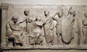 Domizio Achenobarbo, dettaglio della registrazione dei cittadini e sacrificio al dio Marte, c. 100 a.C. (marmo) da Roman