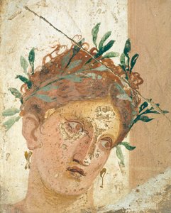 Volto di una giovane ragazza, da Ercolano, Campania. Civiltà romana, 20-10 a.C. da Roman