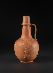 Boccale con decorazione applicata di uomo, uccello, palme e ghirlande, Nord Africa da Roman