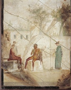 Affresco raffigurante Pan e Ninfe da Pompei, Italia da Roman