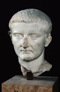 Testa di Tiberio (c.42 a.C.-37 d.C.) (marmo)