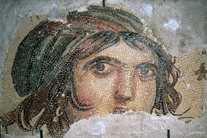 Testa di una ragazza zingara, da Belkis (ora Zeugma), Turchia sudorientale da Roman