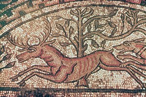 Pavimento di Hinton St. Mary (dettaglio) c.350 d.C. da Roman