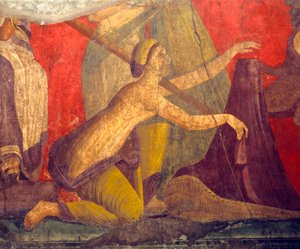 Riti di iniziazione del culto di Dioniso, affresco dalla Villa dei Misteri da Roman