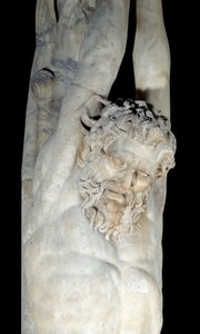 Il tormento di Marsia appeso a un tronco di pino. Dettaglio da Roman