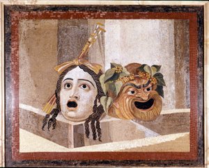 Maschera del Teatro Romano. Mosaico del II secolo d.C. Dalle Terme di Decio sull