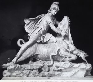 Mitra che uccide il toro, rappresentazione del culto mitraico da Roman