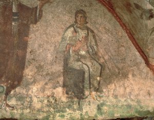 Madre e bambino, Cubiculum della Velatio (affresco) da Roman