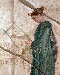 Pan musicista, tra le ninfe (affresco) da Roman