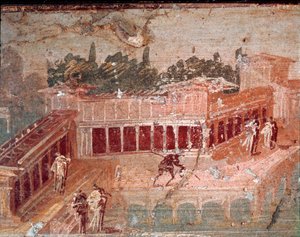 Pan musicista, tra le ninfe (dettaglio di affresco)