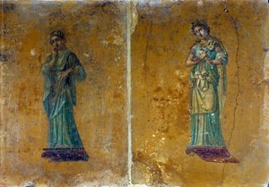 Ritratti di due muse: Polimnia e Calliope. Affreschi di Pompei da Roman