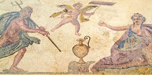 Poseidone e Amimone, Casa di Dioniso, Paphos, Cipro da Roman