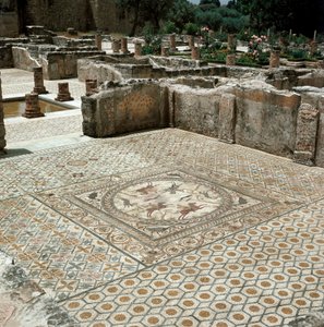 Resti dei mosaici della città romana da Roman