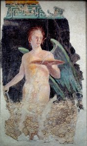 Arte romana: affresco del genio alato da Pompei - Fine del I secolo a.C. da Roman