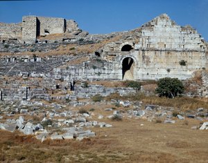 Arte romana, periodo ellenistico: il teatro di Mileto. 2° secolo. Turchia da Roman