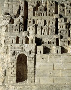 Arte romana: bassorilievo che rappresenta una città. II secolo d.C. (bassorilievo) da Roman