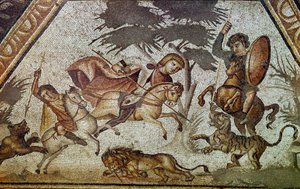 Mosaico delle stagioni dalla villa di Costantino a Daphne (dettaglio) da Roman