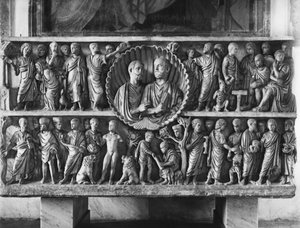 Sarcofago, noto come quello dei Due Fratelli, raffigurante scene del Vecchio e Nuovo Testamento, metà del IV secolo da Roman