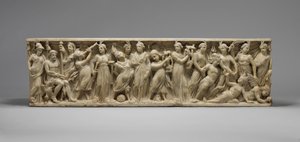 Sarcofago con la contesa tra le Muse e le Sirene da Roman