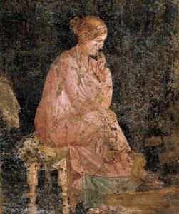 Donna seduta, dettaglio di un affresco da Pompei da Roman