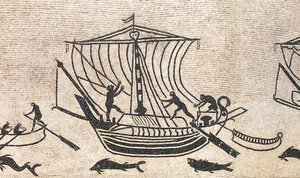Nave che si avvicina a un porto (dettaglio) da Roman