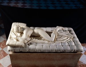 Ermafrodito dormiente, copia da un originale del II secolo a.C., dalle Terme di Diocleziano, Roma da Roman