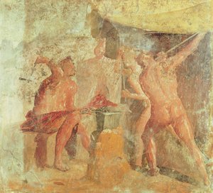 La Fucina di Vulcano, dalla Casa VII, Pompei, c.50-79 d.C. da Roman