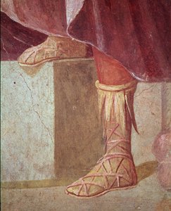 I piedi di Agamennone, nel Sacrificio di Ifigenia (affresco) da Roman