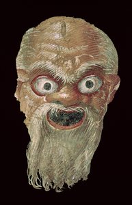 Maschera Teatrale, Parete Est, Oecus 5, 60-50 a.C. (dettaglio)