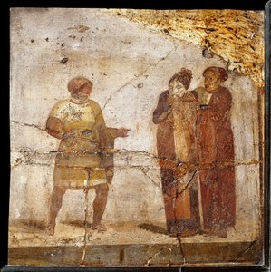 Scena teatrale. Affresco dal sito di Pompei