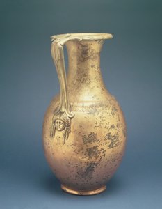 Brocca da vino con manico decorativo, dal sito romano di Newstead, Melrose, fine I secolo d.C. (bronzo)