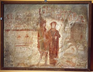 Insegna di bottega e annunci elettorali, Pompei, Italia 70-79 d.C. (affresco) da Roman