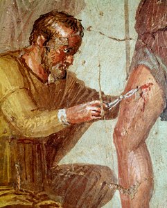 Enea ferito è curato da Iapige aiutato da Venere