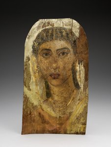 Ritratto di mummia di una giovane donna, 1-100 d.C. (legno dipinto, cera e tessuto) da Roman Period Egyptian