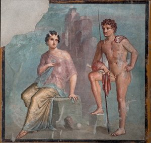Io e Argo da Roman Pompeian wall painting.