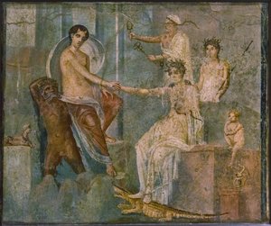 Giove e Io da Roman Pompeian wall painting.