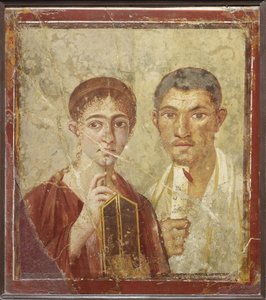 Ritratto del fornaio Terentius Neo e sua moglie da Roman Pompeian wall painting
