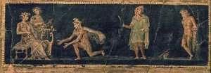 La gara musicale tra Apollo e Marsia, 1a metà del 1° sec. d.C. da Roman Pompeian wall painting.