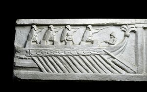 Una nave da guerra (basso rilievo) da Roman Roman