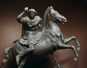 Alessandro Magno a cavallo. Scultura in bronzo dopo un originale di Lisippo di Sicione. Napoli, Museo Archeologico Nazionale da Roman Roman