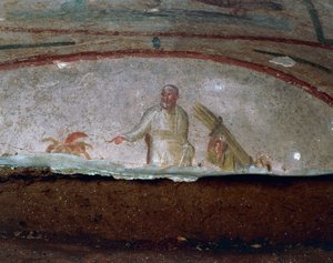 Affresco decorativo Catacombe di Priscilla, Roma (Lista del Patrimonio Mondiale dell