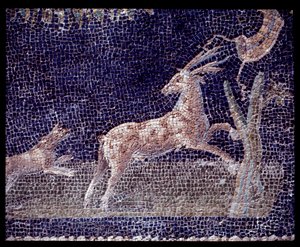 Dettaglio dei mosaici murali del ninfeo della casa di Nettuno e Anfitrite, V secolo a.C.-I secolo d.C. da Roman Roman