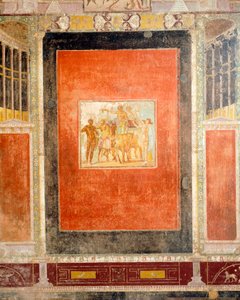 Decorazione ad affresco della Sala del Tablino, Casa di Marco Lucrezio Frontone, Pompei, Campania, Civiltà Romana da Roman Roman