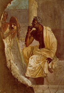 Affresco raffigurante attore e maschera tragica, da Pompei (Lista del Patrimonio Mondiale dell